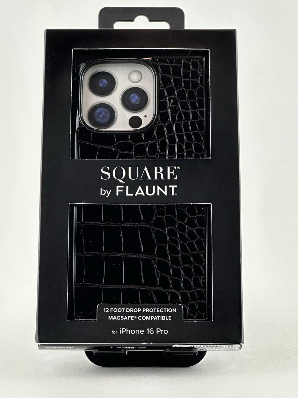 Square by Flaunt iPhone 16 Pro Black Croc Faux Leather NWT MSRP: $55.00